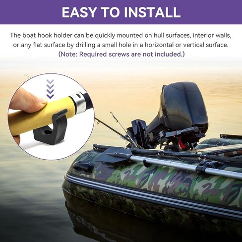 مشابك عمود سلم القارب، دعامة حامل مشبك سلم القارب الأسود مقاس 1 بوصة | مشابك تخزين عمود السلم البحري | أدوات تركيب مشابك حامل الخطاف متعددة الاستخدامات | مثالية للقوارب واليخوت والمركبات الترفيهية والاستخدام البحري، 4 قطع in Kuwait