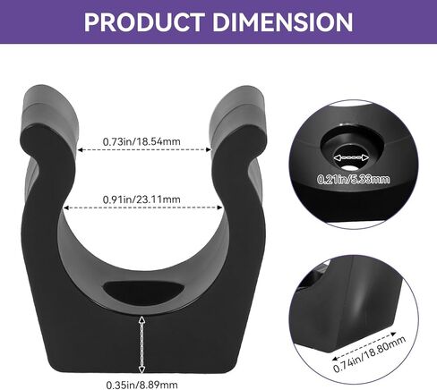 مشابك عمود سلم القارب، دعامة حامل مشبك سلم القارب الأسود مقاس 1 بوصة | مشابك تخزين عمود السلم البحري | أدوات تركيب مشابك حامل الخطاف متعددة الاستخدامات | مثالية للقوارب واليخوت والمركبات الترفيهية والاستخدام البحري، 4 قطع in Kuwait