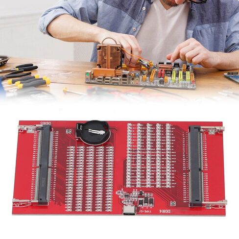 DDR5 DDR4 RAM Memory Tester Card 2 in 1 Slot Diagnostic Analyzer with LED Light Red in Saudi Arabia