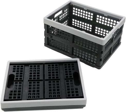 34 Quart Plastic Crates, Collapsible Storage Crates/Stackable Storage Container Basket, 2-Pack in Saudi Arabia