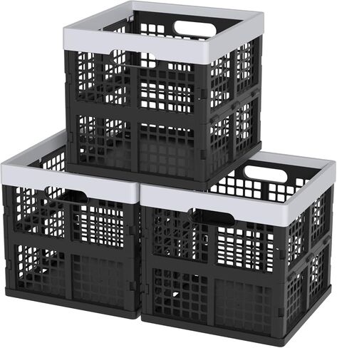 34 Quart Plastic Crates, Collapsible Storage Crates/Stackable Storage Container Basket, 2-Pack in Saudi Arabia