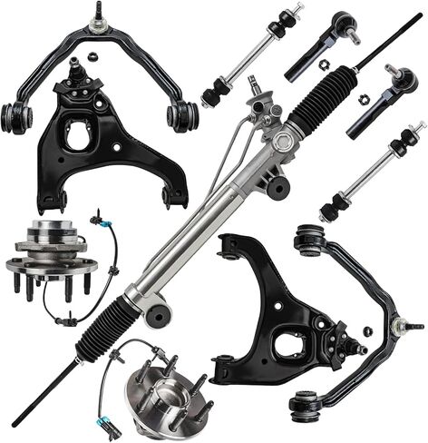 Detroit Axle - 2WD Front End Suspension Kit for 1999-2006 Chevrolet Silverado GMC Sierra 1500, 1 Rack & Pinion 2 Wheel Bearing Hubs 4 Control Arms 2 Sway Bars 2 Outer Tie Rods Replacement - 11pc Set in Saudi Arabia