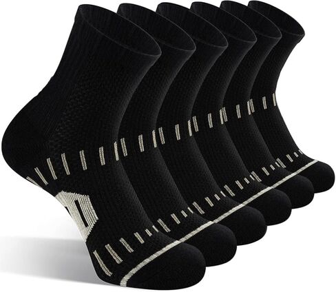 جوارب ضغط للكاحل نحاسية للرجال والنساء (6 أزواج)، جوارب جري قصيرة داعمة للقوس قابلة للتنفس in Kuwait