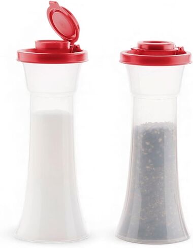 Tupperware Large Hourglass Salt and Pepper with Red Seals in Saudi Arabia