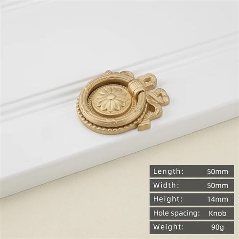 درج خزانة مطبخ بمقبض ذهبي من النحاس الصلب ومقبض طويل قطعة واحدة (14-L-50mm) in Kuwait