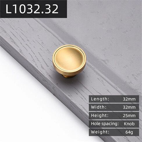 Solid Brass Simple Handle Gold Furniture Wardrobe Drawer Cabinet Door Pull 1Pcs(32mm) in Saudi Arabia