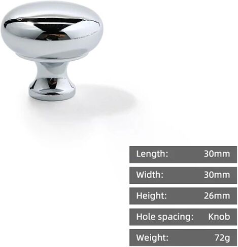 Circular Drawer Silver Small Solid Brass Kitchen Cabinet Gold Handle 1Pcs(30mm-Chrome) in Saudi Arabia