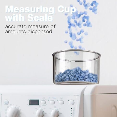 موزع منظفات الغسيل LivLab Mker مع غطاء، حاوية مسحوق لتنظيم غرفة الغسيل وتخزينها، خرز معزز للرائحة مع كوب قياس 3.5 لتر/8 رطل/125 أونصة in Kuwait