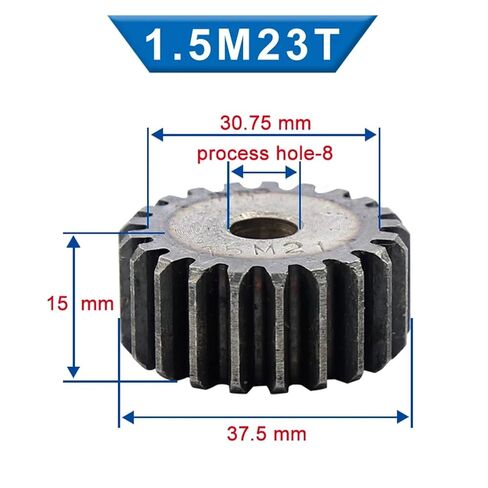 Steel Heavy Duty Motor Pinion Gear 1.5M 20-23Teeth 8mm Process Hole Low Carbon Steel Flat Gear(23 Teeth) in Saudi Arabia