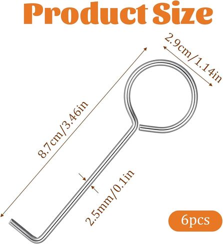 6Pcs Drain Key Lifting Hooks, Stainless Steel Drain Grate Puller, Drains Lifting Cleaner Hook, Drains Grate Puller Lift Out Key for Shower, Kitchen (0.1 in Thick) in Saudi Arabia