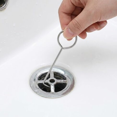6Pcs Drain Key Lifting Hooks, Stainless Steel Drain Grate Puller, Drains Lifting Cleaner Hook, Drains Grate Puller Lift Out Key for Shower, Kitchen (0.1 in Thick) in Saudi Arabia