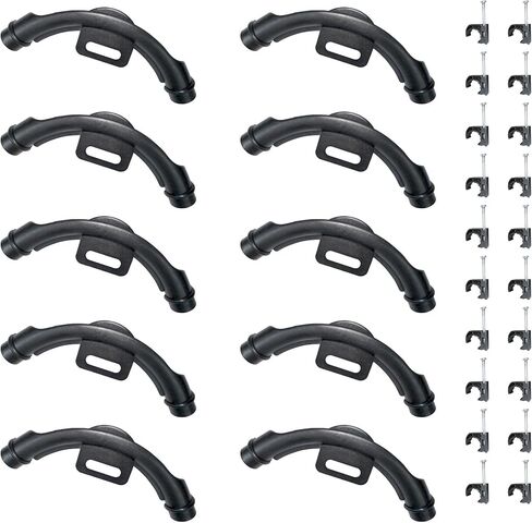 10 Pcs 3/8" - 1/2" Pex 90 Degree Elbow Plastic Tubing Bend Support With 20Pcs Half Clamp Fixture J-Hook,Elbow 90 Degree Pipe Fitting Kit Black,For 1/2 Inch Pex Tubing/Pipe Support in Kuwait