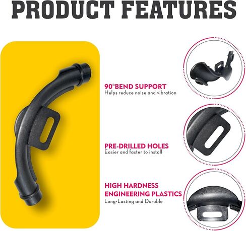 10 Pcs 3/8" - 1/2" Pex 90 Degree Elbow Plastic Tubing Bend Support With 20Pcs Half Clamp Fixture J-Hook,Elbow 90 Degree Pipe Fitting Kit Black,For 1/2 Inch Pex Tubing/Pipe Support in Kuwait