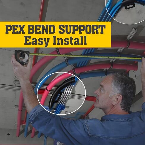 10 Pcs 3/8" - 1/2" Pex 90 Degree Elbow Plastic Tubing Bend Support With 20Pcs Half Clamp Fixture J-Hook,Elbow 90 Degree Pipe Fitting Kit Black,For 1/2 Inch Pex Tubing/Pipe Support in Kuwait