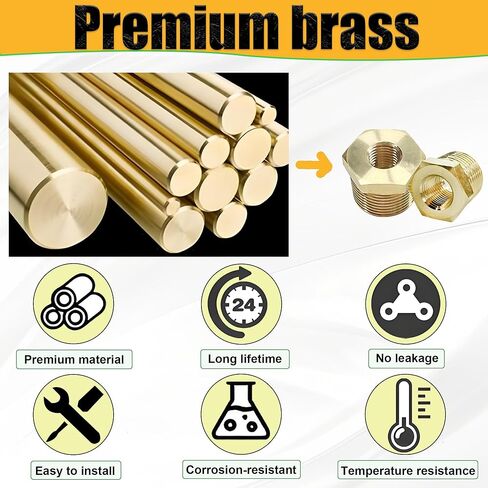 2 قطعة جلبة مخفض نحاسية 3/4 بوصة ذكر إلى 3/8 بوصة أنثى، 3/4 بوصة ذكر إلى 3/8 بوصة أنثى NPT وصلة توصيل محول تحويل (3/4 بوصة MNPT x 3/8 بوصة FNPT) in Saudi Arabia
