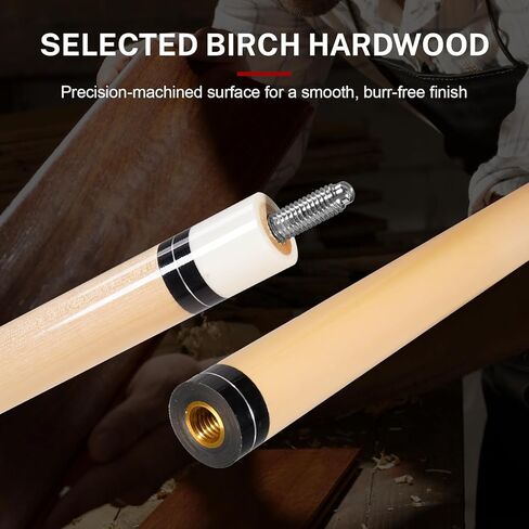 مجموعة عصي البلياردو مقاس 58 بوصة، قطعتين من خشب البتولا مع طرف جلدي 13 مم، ملمس ناعم ومتوازن، عصا البلياردو الاحترافية للبالغين in Kuwait