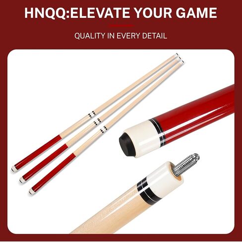 مجموعة عصي البلياردو مقاس 58 بوصة، قطعتين من خشب البتولا مع طرف جلدي 13 مم، ملمس ناعم ومتوازن، عصا البلياردو الاحترافية للبالغين in Kuwait