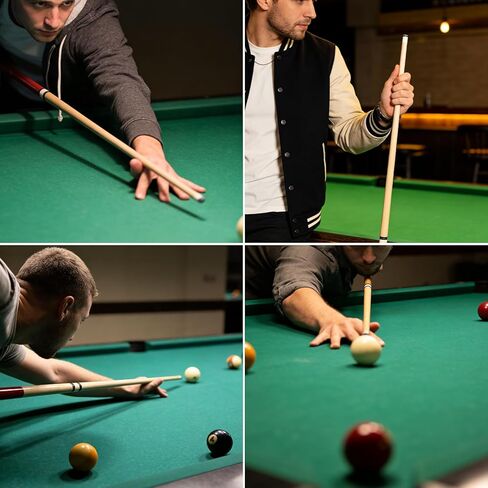 مجموعة عصي البلياردو مقاس 58 بوصة، قطعتين من خشب البتولا مع طرف جلدي 13 مم، ملمس ناعم ومتوازن، عصا البلياردو الاحترافية للبالغين in Kuwait