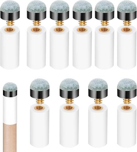 10 Sets Billiard Cues Tips Replacement Kit with White Pool Cue Stick Ferrules, Pool Stick Tips, Screw On Pools Cue Tip Pools Cues Tip Replacement kit, 13 mm, Blue in Saudi Arabia
