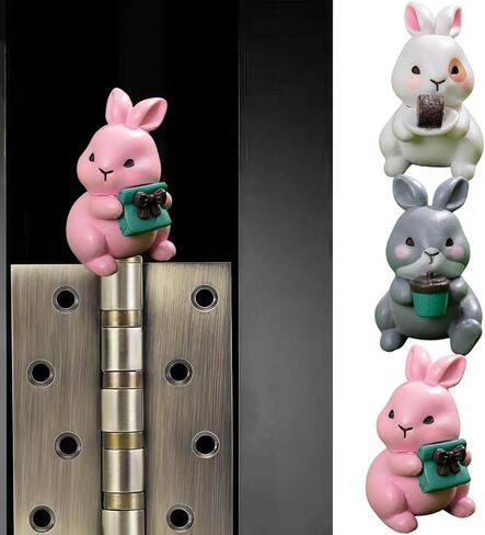 Cute Mini Creative Forest Animals, Leisure Bunnies Hinge Heads Decorative Topper Set 3PCS, Home Decoration,Magnetic Hinge Head Toppers Door Hinge in Saudi Arabia