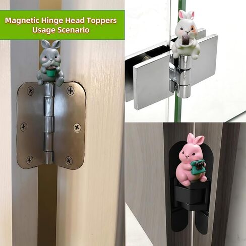 Cute Mini Creative Forest Animals, Leisure Bunnies Hinge Heads Decorative Topper Set 3PCS, Home Decoration,Magnetic Hinge Head Toppers Door Hinge in Saudi Arabia