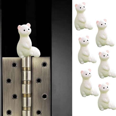 Cute Mini Creative Forest Animals, Little Ferrets Hinge Heads Decorative Topper Set 6PCS, Home Decoration,Magnetic Hinge Head Toppers Door Hinge in Saudi Arabia