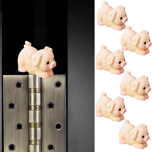 Cute Mini Creative Piglet Hinge Heads Decorative Topper Set 6PCS, Home Decoration,Magnetic Hinge Head Toppers Door Hinge in Saudi Arabia