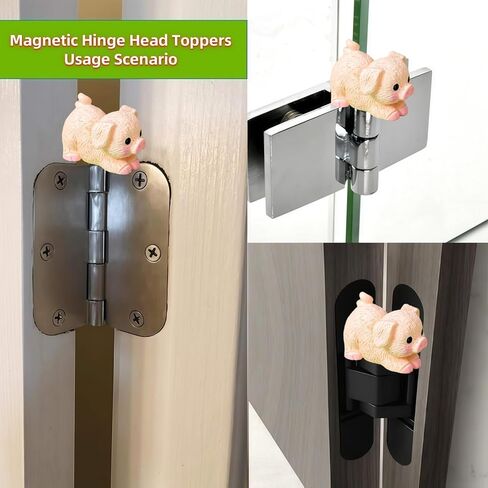 Cute Mini Creative Piglet Hinge Heads Decorative Topper Set 6PCS, Home Decoration,Magnetic Hinge Head Toppers Door Hinge in Saudi Arabia