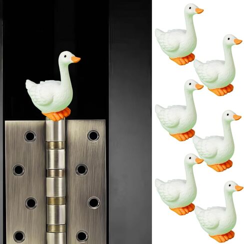 لطيف صغير الإبداعية البط، الأوز، البجعات المفصلي رؤساء الزخرفية توبر مجموعة 6PCS، ديكور المنزل، المغناطيسي المفصلي رئيس القبعات الباب المفصلي in Saudi Arabia