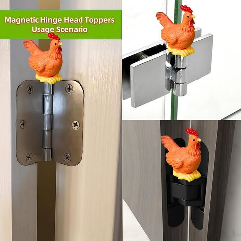Cute Mini Creative Little Rooster Hinge Heads Decorative Topper Set 6PCS, Home Decoration,Magnetic Hinge Head Toppers Door Hinge in Saudi Arabia