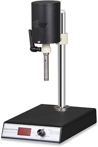 Lab Disperser Emulsifier, High Speed Homogenizer, 300~23000 R/Min, 2 Working Heads, 300Ml Capacity, Manual Lift, for Emulsion, Cell Dispersion in Saudi Arabia