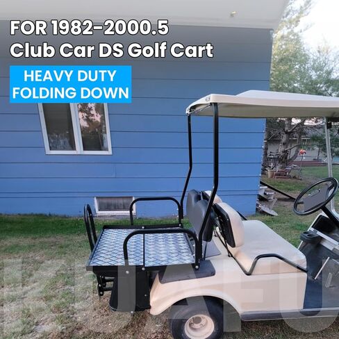 KUAFU Rear Flip Back Seat W/Grab Bar Compatible with Club Car DS (1982-2000.5) Model Golf Cart 1102 LBS Weight Capacity Heavy Duty Steel Frame Flip Folding Rear Back Seat Kit Black in Saudi Arabia