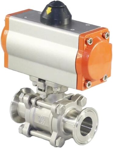 1PCS Three-Piece high Platform Pneumatic Quick-Installation Ball Valve Stainless Steel Q611F-16P Clamping Ball Valve Double-Acting Cylinder(3/4") in Kuwait