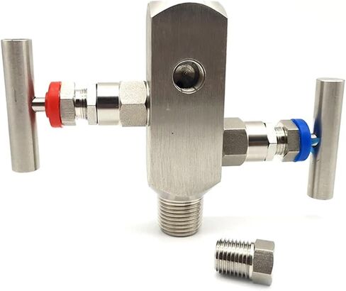 1PCS Stainless Steel 304 Valve Two-Valve Integrated Valve Group Internal and External Thread Instrument Valve 1/2 in Kuwait