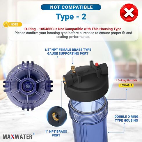 حلقة Max Water O الشكل تناسب 20 بوصة × 4.5 بوصة و10 بوصة × 4.5 بوصة غطاء مرشح حلقات دائرية مزدوجة من النوع 1 مع منافذ نحاسية in Saudi Arabia