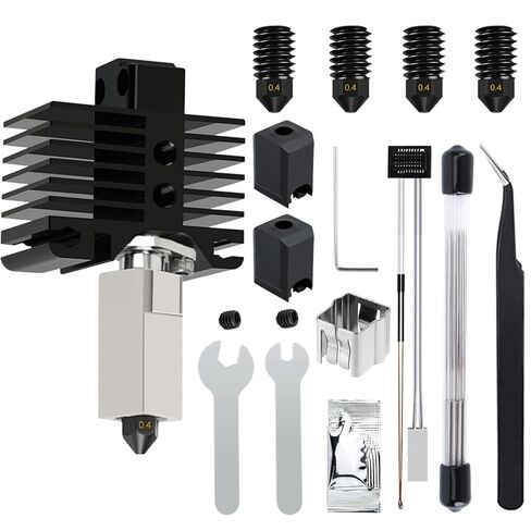 2 Pack Hotend Kit for Bambu Lab P1P/P1S, 3D Printer Hot End Replacement with Hardened Steel Nozzle 0.2/0.4/0.6mm, High Speed & Temperature Extruder Heating Block Hot End for Bambu Lab P1P/P1S in Kuwait