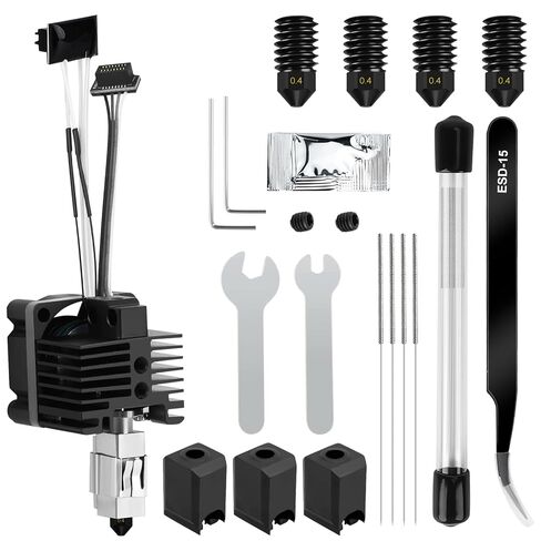 طقم مكون من قطعتين من Hotend لمختبر Bambu Lab P1P/P1S، استبدال الطرف الساخن للطابعة ثلاثية الأبعاد مع فوهة فولاذية صلبة 0.2/0.4/0.6 مم، كتلة تسخين عالية السرعة ودرجة الحرارة لطارد Bambu Lab P1P/P1S in Kuwait
