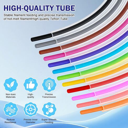 5M/16.4ft Ultra-Transparent 2.5mm ID×4mm OD Smooth PTFE Tube Compatible with Bambu-Lab AMS Lite X1/ P1P/ P1S/ P2S/ A1/ A1 Mini H2D H2S with Cutter, Clear Tubing for 1.75mm 3D Printer Filament in Kuwait