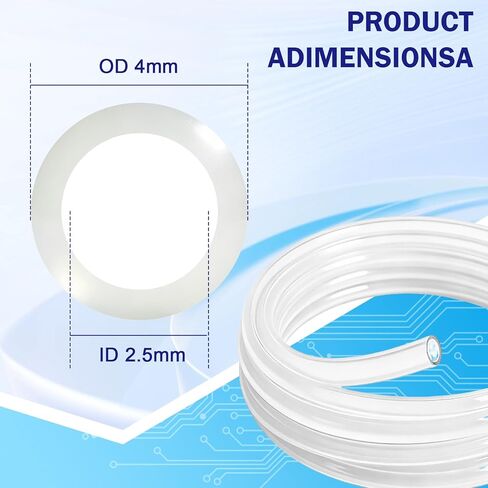 5M/16.4ft Ultra-Transparent 2.5mm ID×4mm OD Smooth PTFE Tube Compatible with Bambu-Lab AMS Lite X1/ P1P/ P1S/ P2S/ A1/ A1 Mini H2D H2S with Cutter, Clear Tubing for 1.75mm 3D Printer Filament in Kuwait