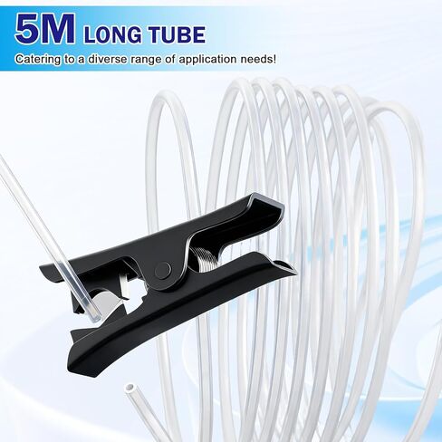 5M/16.4ft Ultra-Transparent 2.5mm ID×4mm OD Smooth PTFE Tube Compatible with Bambu-Lab AMS Lite X1/ P1P/ P1S/ P2S/ A1/ A1 Mini H2D H2S with Cutter, Clear Tubing for 1.75mm 3D Printer Filament in Kuwait