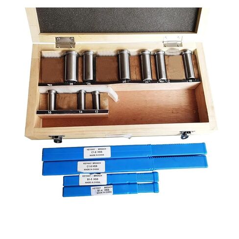 Keyway Broach, 18pcs HSS Metric Set 12-28 Cutting Broaching Bushings Keyway Tool CNC Kit for Metalworking, Lathe in Saudi Arabia