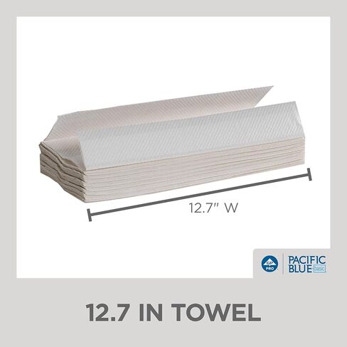 Pacific Blue Basic C-Fold Recycled Paper Towels (Previously Branded Envision) by GP PRO (Georgia-Pacific), White, 25190, 240 Towels Per Pack, 10 Packs Per Case (2400 Total), 10.10" x 13.20 in Saudi Arabia