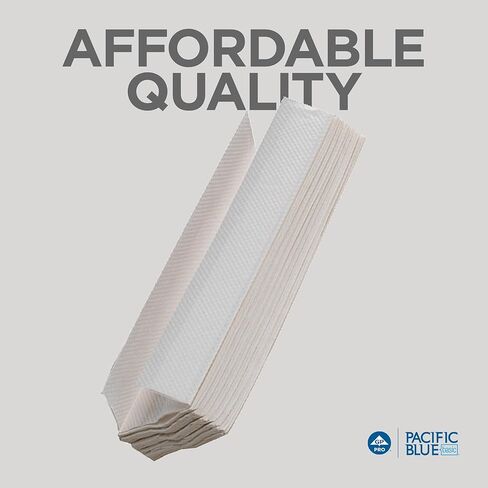 Pacific Blue Basic C-Fold Recycled Paper Towels (Previously Branded Envision) by GP PRO (Georgia-Pacific), White, 25190, 240 Towels Per Pack, 10 Packs Per Case (2400 Total), 10.10" x 13.20 in Saudi Arabia