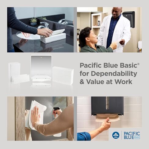 Pacific Blue Basic C-Fold Recycled Paper Towels (Previously Branded Envision) by GP PRO (Georgia-Pacific), White, 25190, 240 Towels Per Pack, 10 Packs Per Case (2400 Total), 10.10" x 13.20 in Saudi Arabia