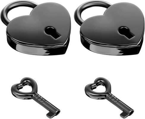 2 Pack Small Lock Heart with Key Mini Heart Shaped Padlock Metal Small Diary Lock, Mini Jewelry Padlock Notebook Locks for Diaries Necklace, Book Padlocks, Storage Box, Jewelry Box in Saudi Arabia