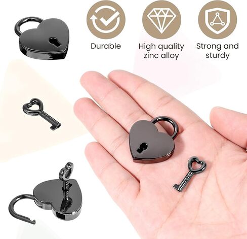 2 Pack Small Lock Heart with Key Mini Heart Shaped Padlock Metal Small Diary Lock, Mini Jewelry Padlock Notebook Locks for Diaries Necklace, Book Padlocks, Storage Box, Jewelry Box in Saudi Arabia
