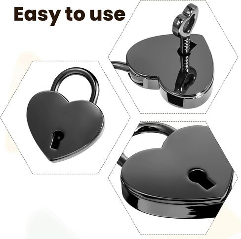 2 Pack Small Lock Heart with Key Mini Heart Shaped Padlock Metal Small Diary Lock, Mini Jewelry Padlock Notebook Locks for Diaries Necklace, Book Padlocks, Storage Box, Jewelry Box in Saudi Arabia