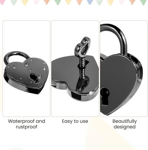 2 Pack Small Lock Heart with Key Mini Heart Shaped Padlock Metal Small Diary Lock, Mini Jewelry Padlock Notebook Locks for Diaries Necklace, Book Padlocks, Storage Box, Jewelry Box in Saudi Arabia
