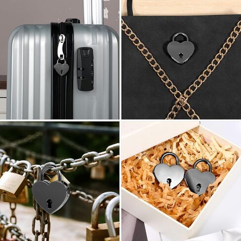 2 Pack Small Lock Heart with Key Mini Heart Shaped Padlock Metal Small Diary Lock, Mini Jewelry Padlock Notebook Locks for Diaries Necklace, Book Padlocks, Storage Box, Jewelry Box in Saudi Arabia