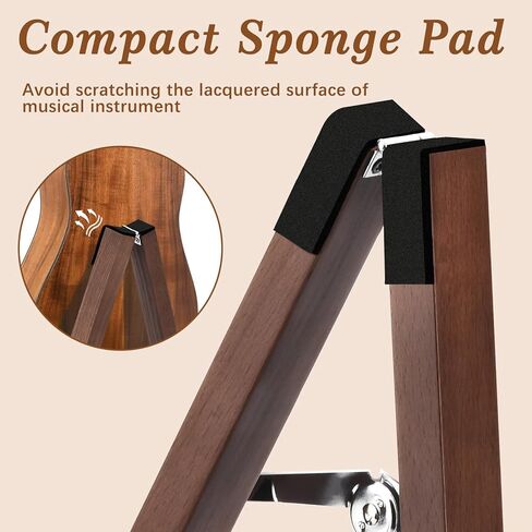 حامل جيتار MOREYES، أرضية جيتار صوتي، حامل جيتار خشبي كهربائي، إطار حامل جيتار قابل للطي، عرض صوتي، كهربائي، جيتار باس، سهل التجميع in Kuwait